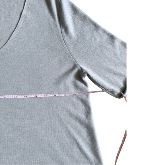 Eileen Fisher Superfine Merino Wool V-Neck Sweater Light Blue XS NWOT - Picture 6 of 10